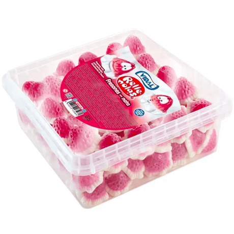 Vidal Tub Jelly Filled Strawberries & Cream (75pcs)