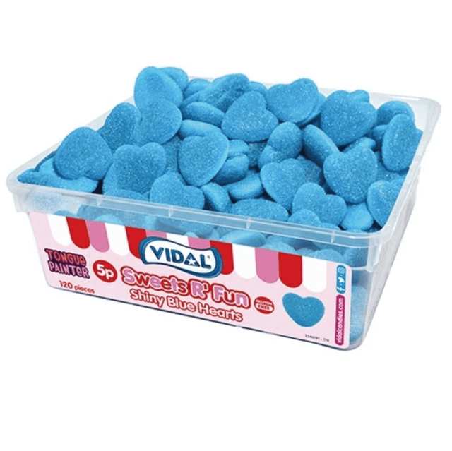 Vidal Tub Shiny Blue Hearts (120 pcs)