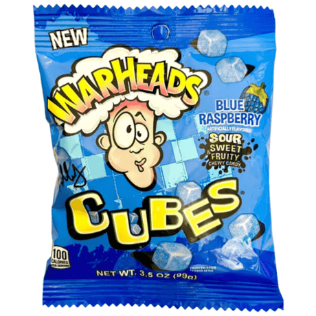 Warheads Cubes Blue Raspberry Peg Bag (99g)