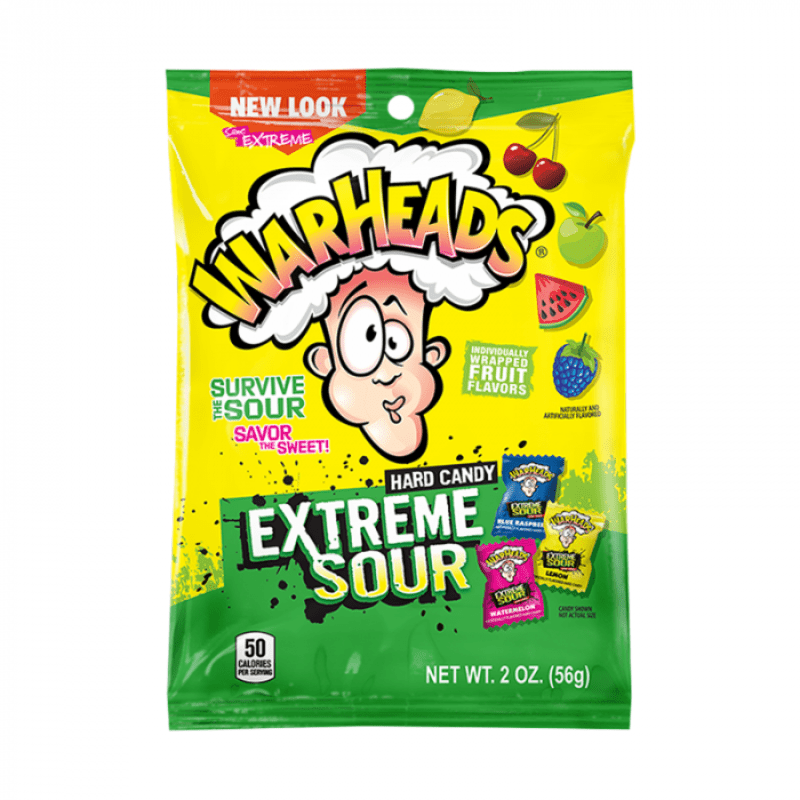 Warheads Extreme Sour Hard Candy Peg Bag (56g)