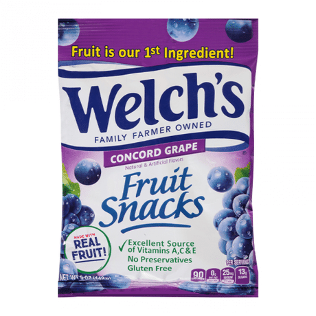 Welch's Fruit Snacks Concord Grape Peg Bag (142g)