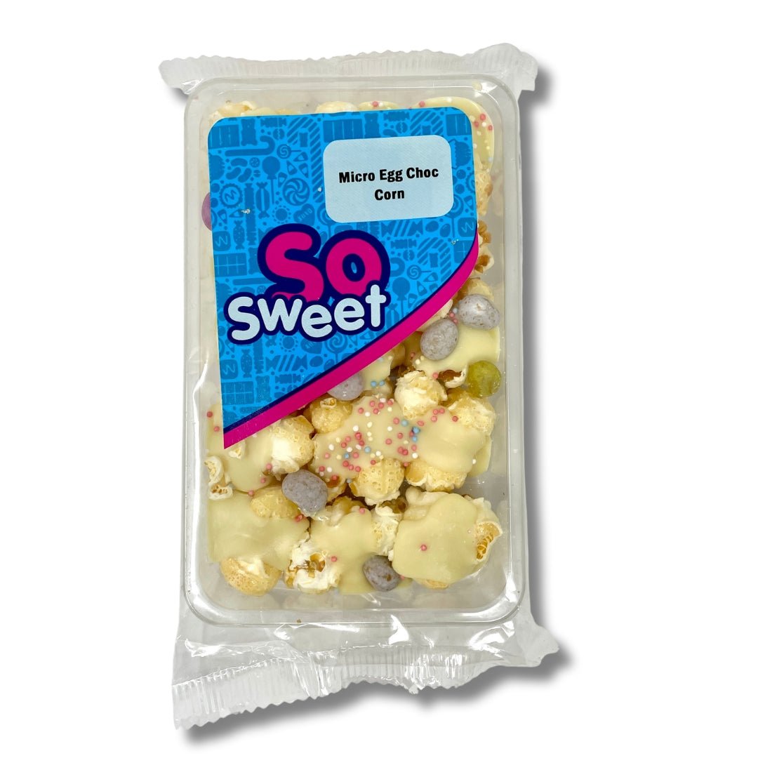 White Chocolate Covered Popcorn With Mini Eggs (100g)