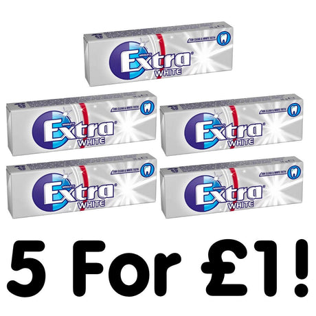 Wrigley's Extra Ice White Sugar Free Chewing Gum (14g) (Pack of 5)