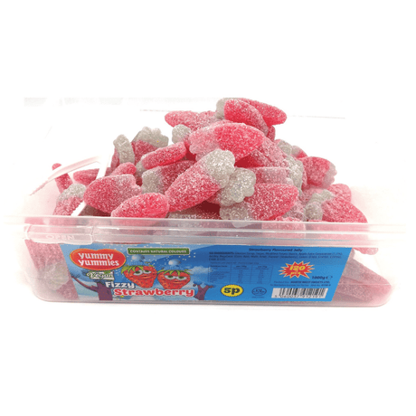 Yummy Yummies Vegan Tub Fizzy Strawberries (120pcs)